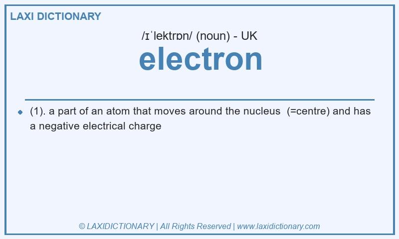 Definition electron in British English