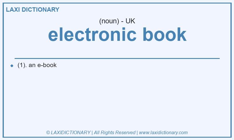Definition electronic book in British English