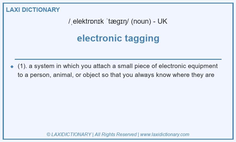 Definition electronic tagging in British English