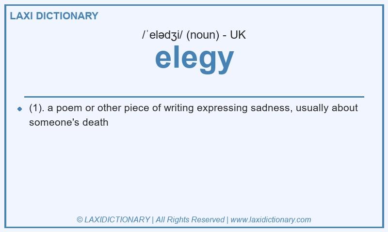 Definition elegy in British English