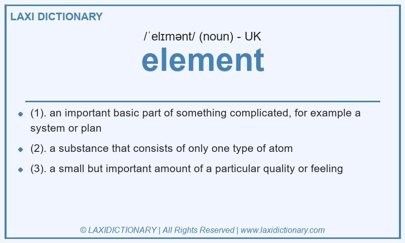 Definition element in British English