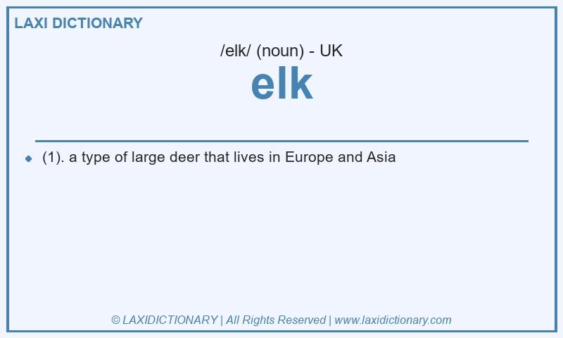 Definition elk in British English
