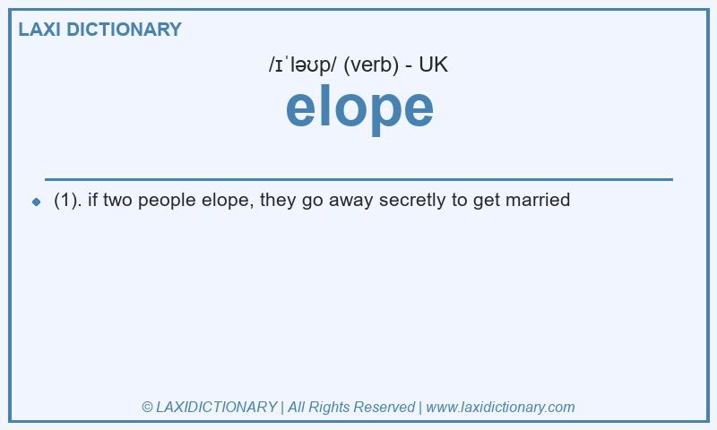 Definition elope in British English