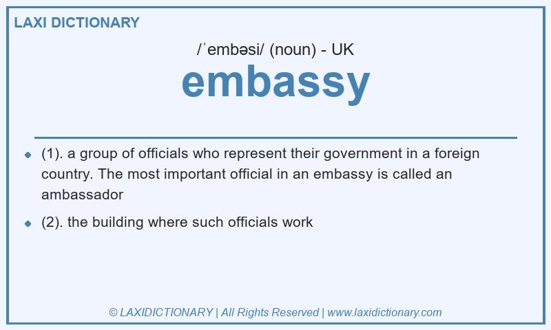 Definition embassy in British English
