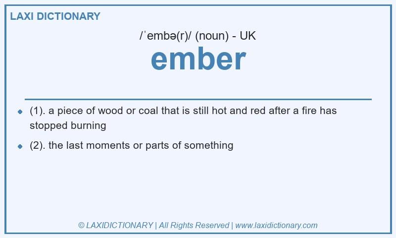 Definition ember in British English