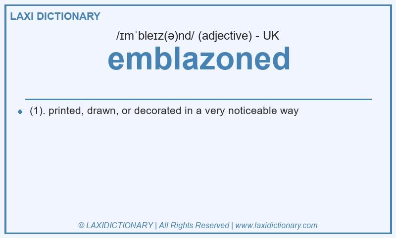 Definition emblazoned in British English