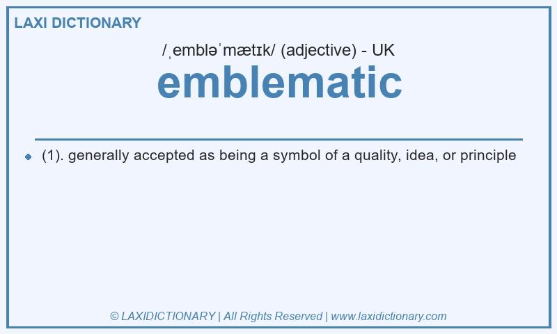 Definition emblematic in British English