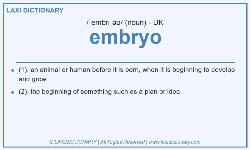 Definition embryo in British English