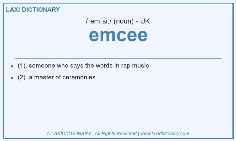 Definition emcee in British English