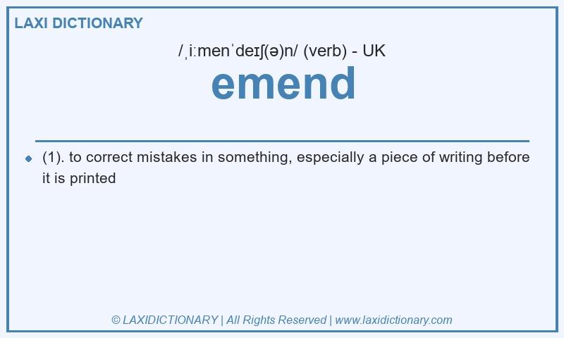 Definition emend in British English