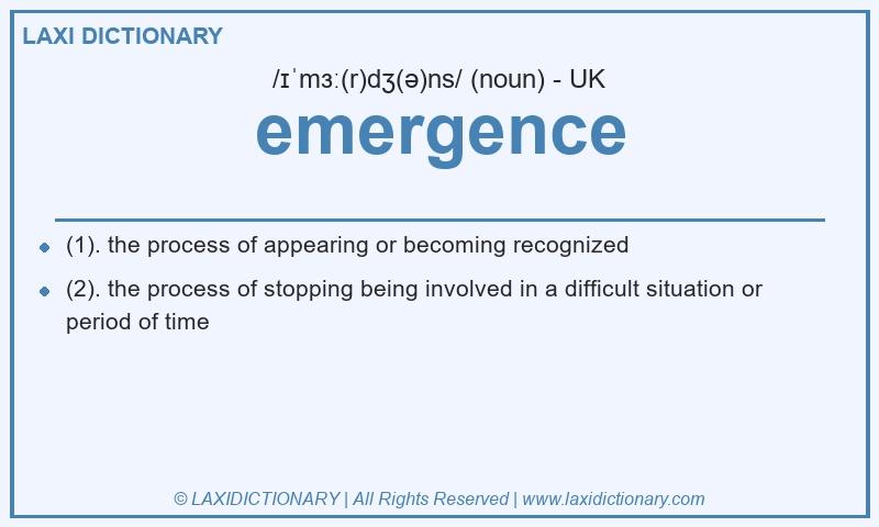 Definition emergence in British English