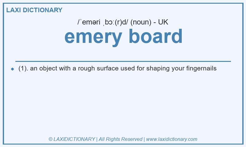 Definition emery board in British English