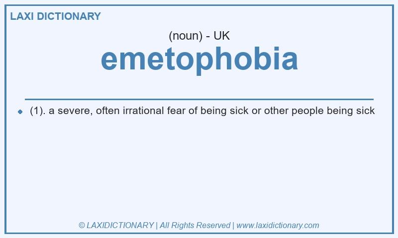 Definition emetophobia in British English