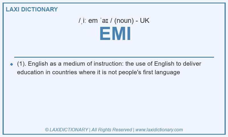 Definition EMI in British English