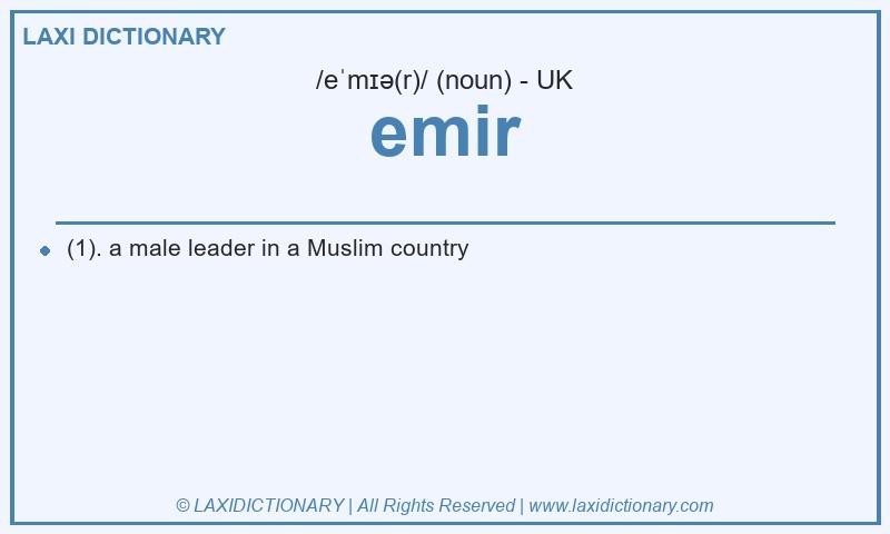 Definition emir in British English