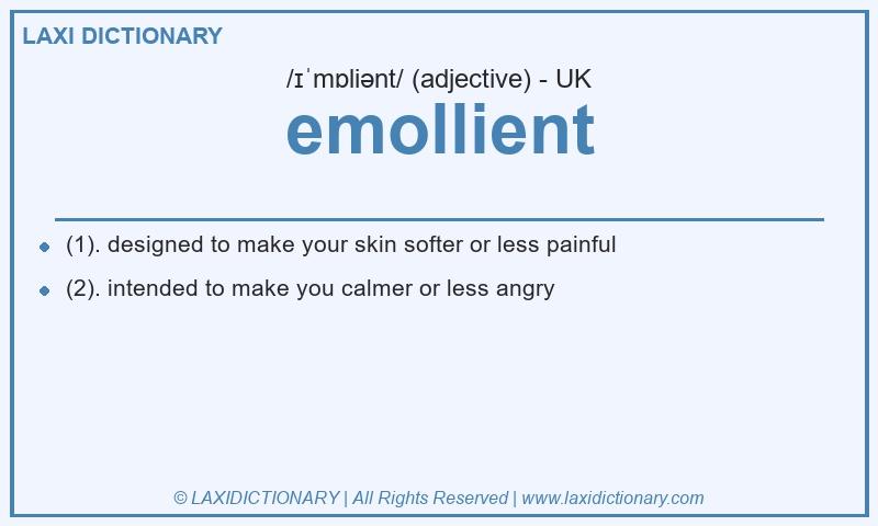 Definition emollient in British English