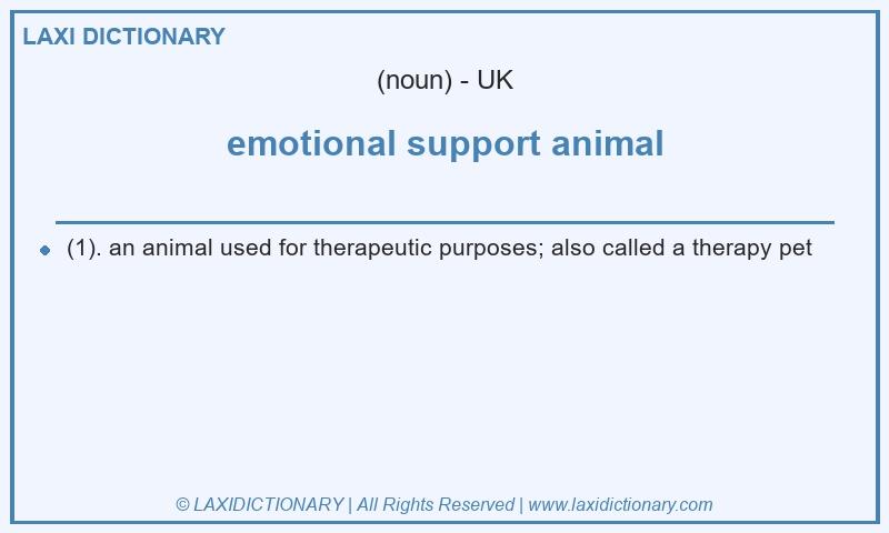 Definition emotional support animal in British English