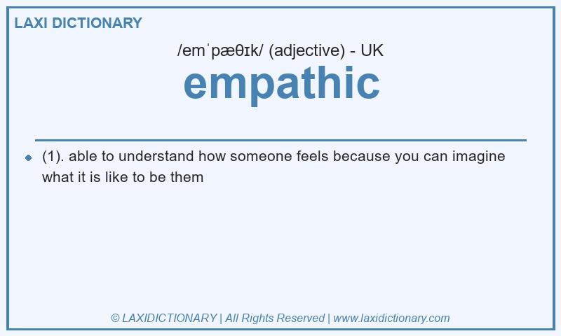 Definition empathic in British English
