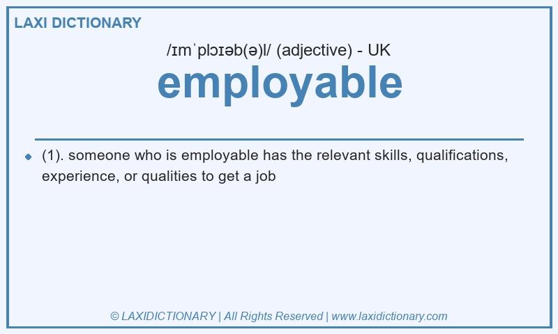 Definition employable in British English