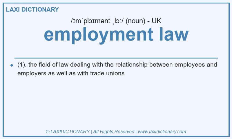 Definition employment law in British English