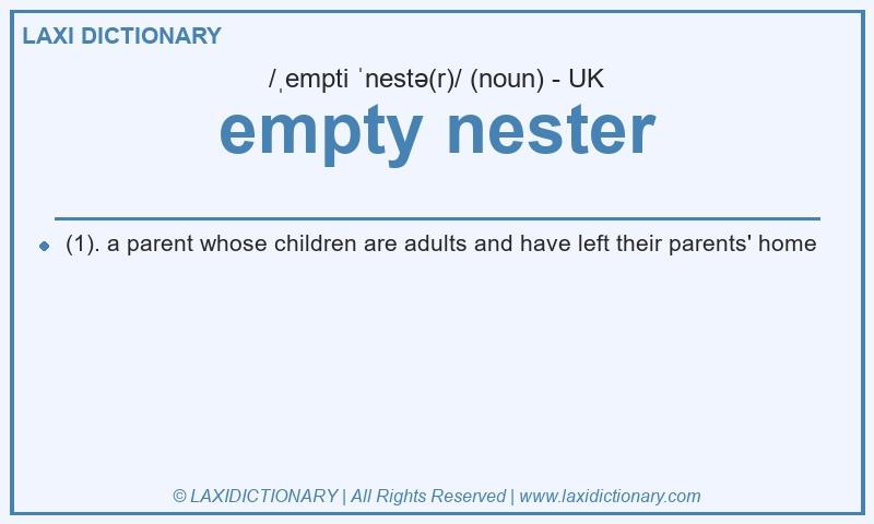 Definition empty nester in British English