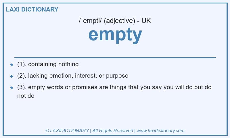 Definition empty in British English