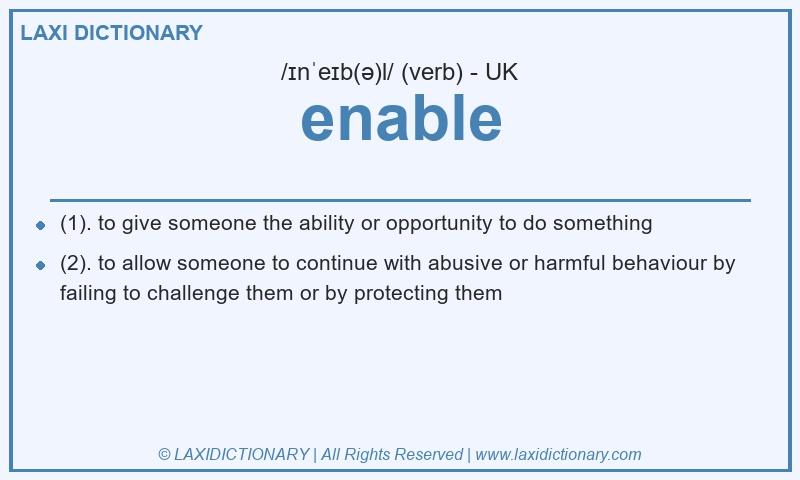 Definition enable in British English