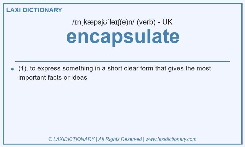 Definition encapsulate in British English