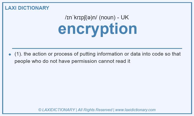 Definition encryption in British English