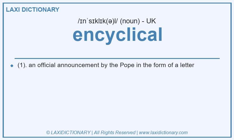 Definition encyclical in British English