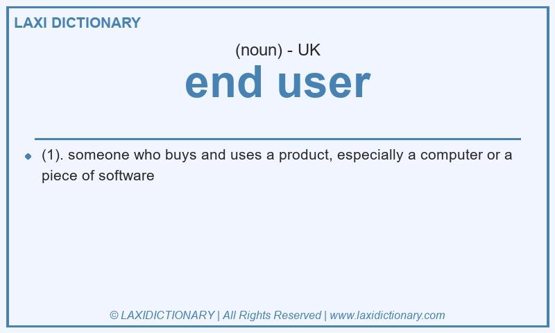 Definition end user in British English