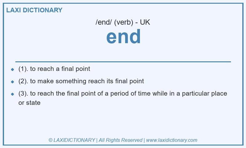 Definition end in British English