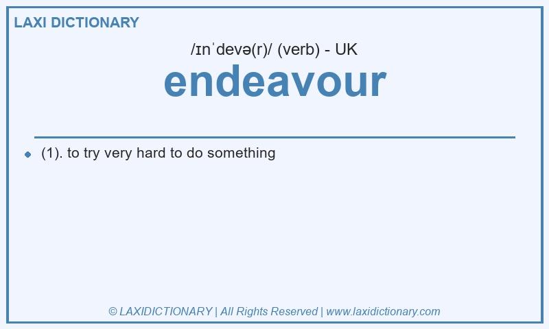Definition endeavour in British English