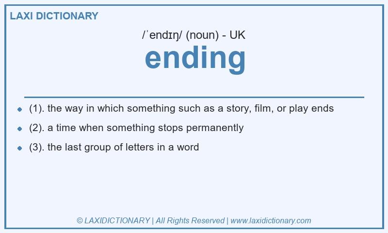 Definition ending in British English