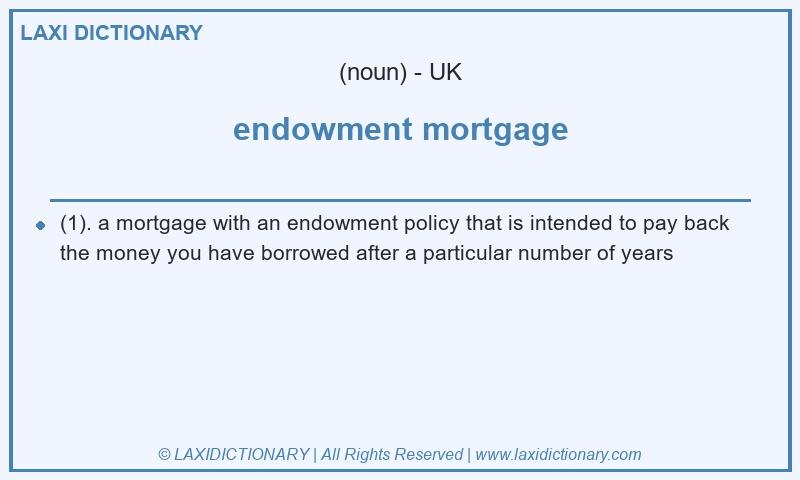 Definition endowment mortgage in British English