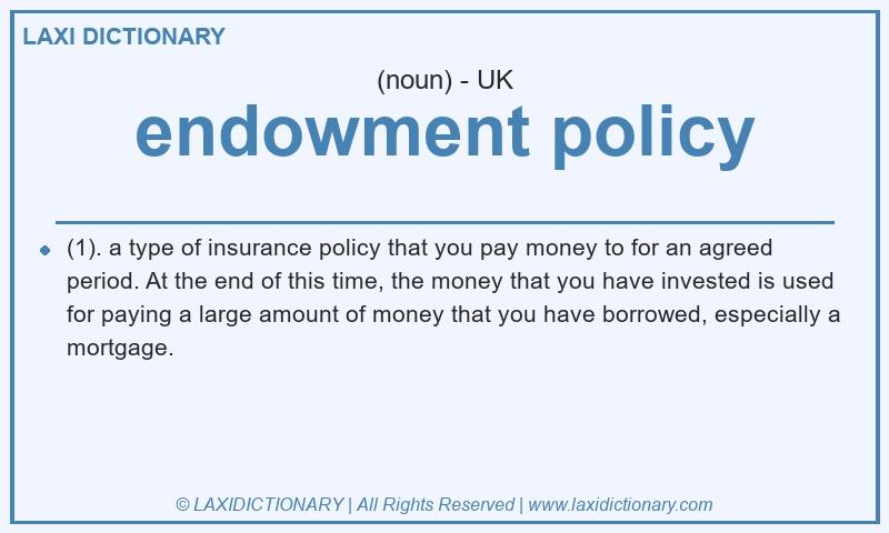 Definition endowment policy in British English