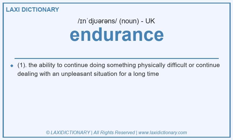 Definition endurance in British English