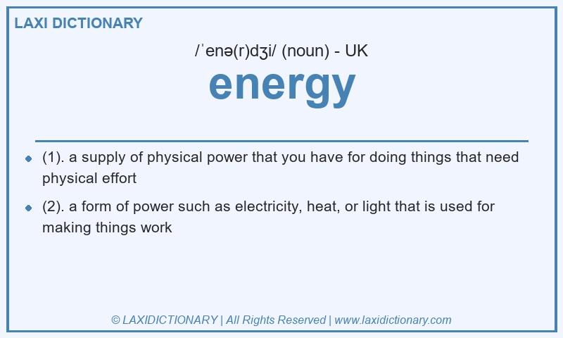 Definition energy in British English