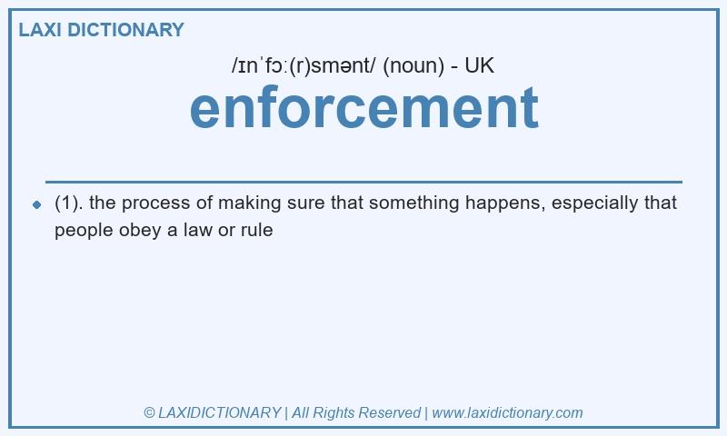 Definition enforcement in British English