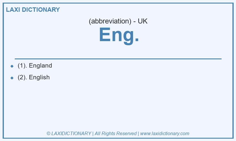 Definition Eng. in British English