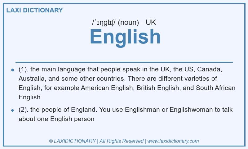 Definition English in British English