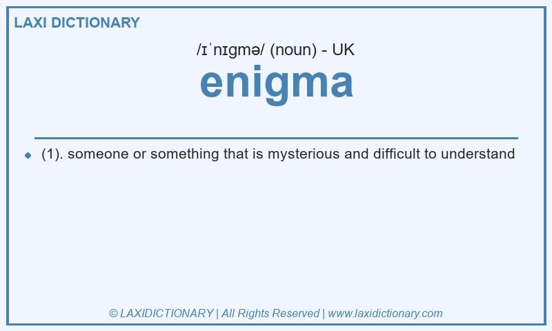 Definition enigma in British English
