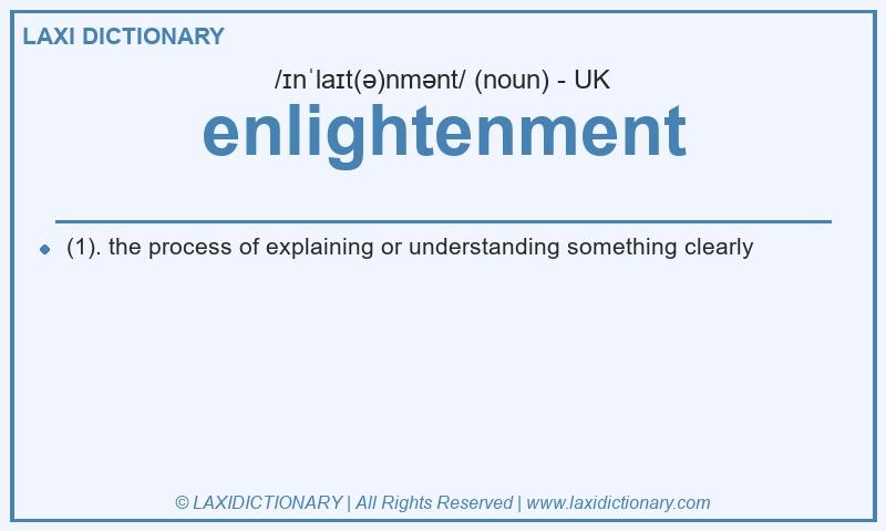 Definition enlightenment in British English