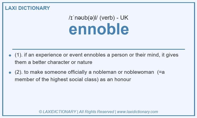 Definition ennoble in British English