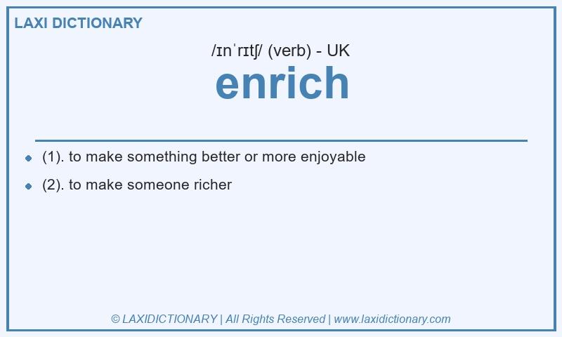Definition enrich in British English