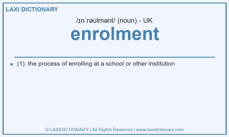 Definition enrolment in British English