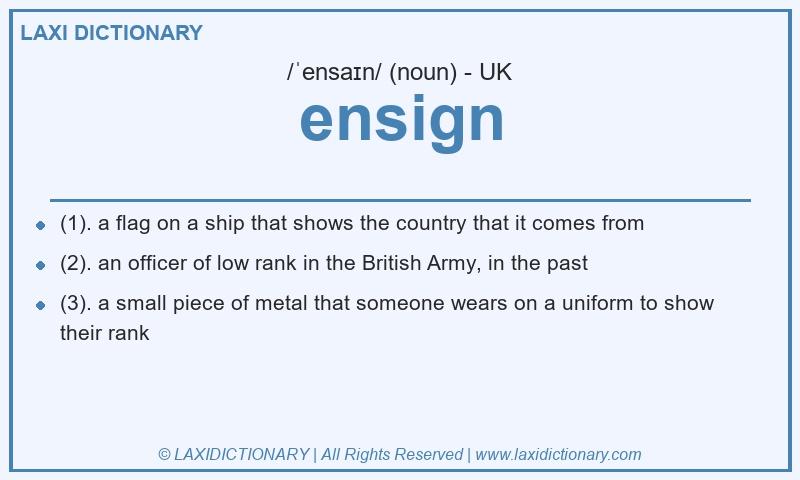 Definition ensign in British English