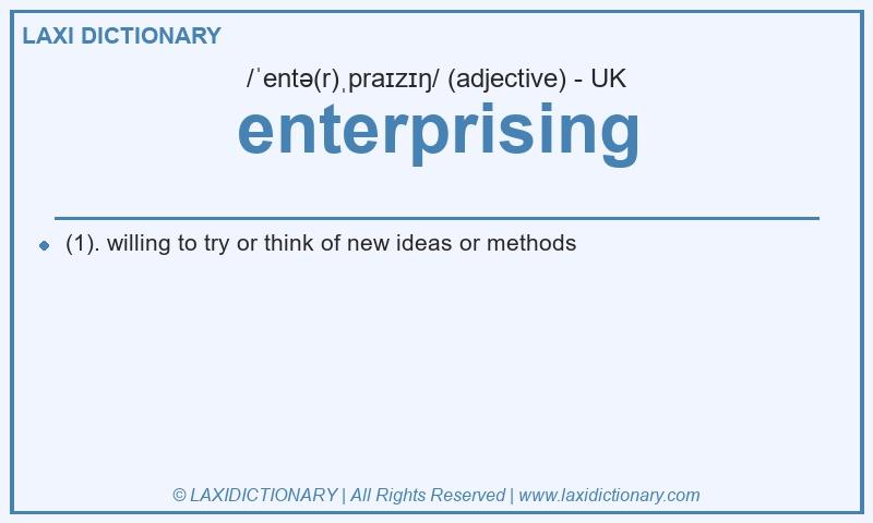 Definition enterprising in British English