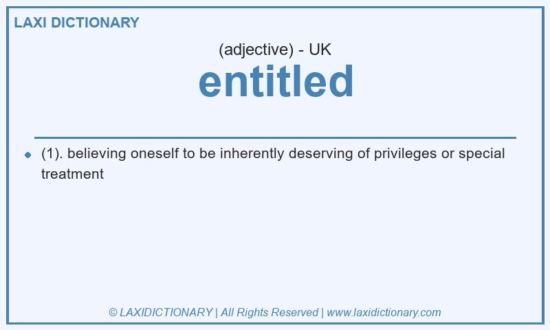 Definition entitled in British English