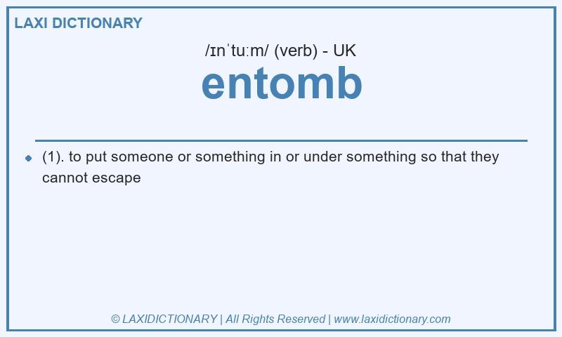 Definition entomb in British English